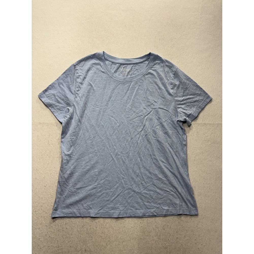 Natural Reflections Shirt Womens Large Blue Crew Neck Short Sleeve Tee Casual